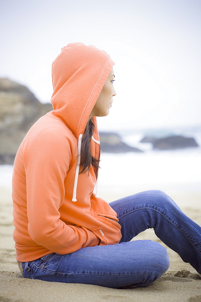 A woman at the beach