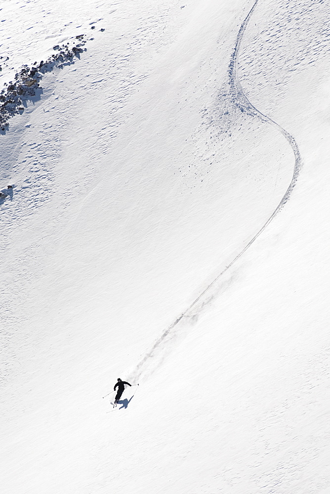 Skier skiing on snow Aspen Snowmass, Aspen, Colorado, USA 