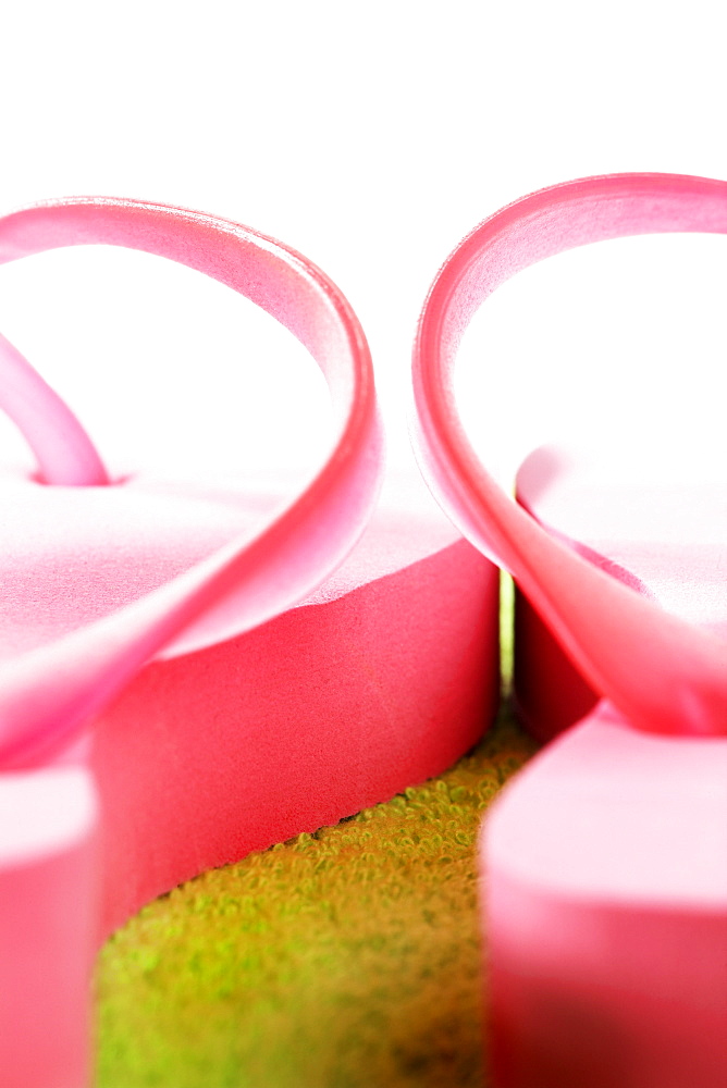 Pair of pink Flip-Flops, close-up