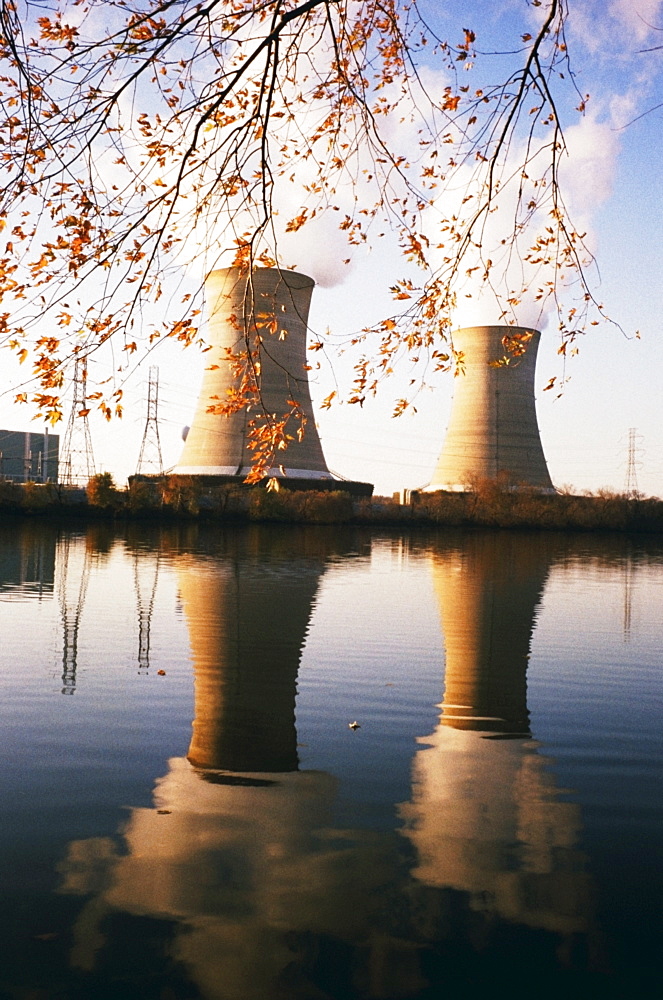 Cooling towers of Three Mile Island nuclear facility