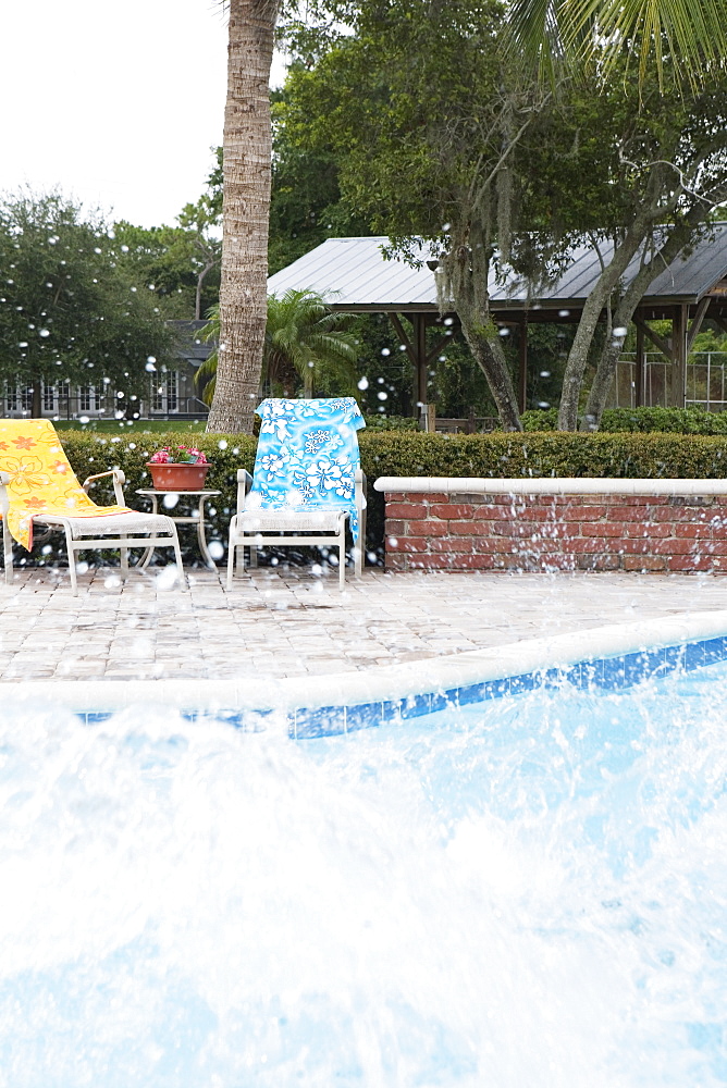 Big splash in swimming pool