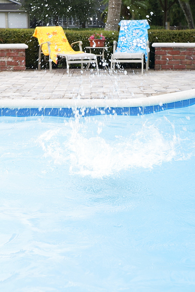 Big splash in swimming pool