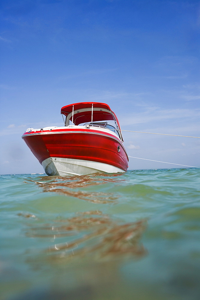 Surface shot of boat in water, Florida, United States