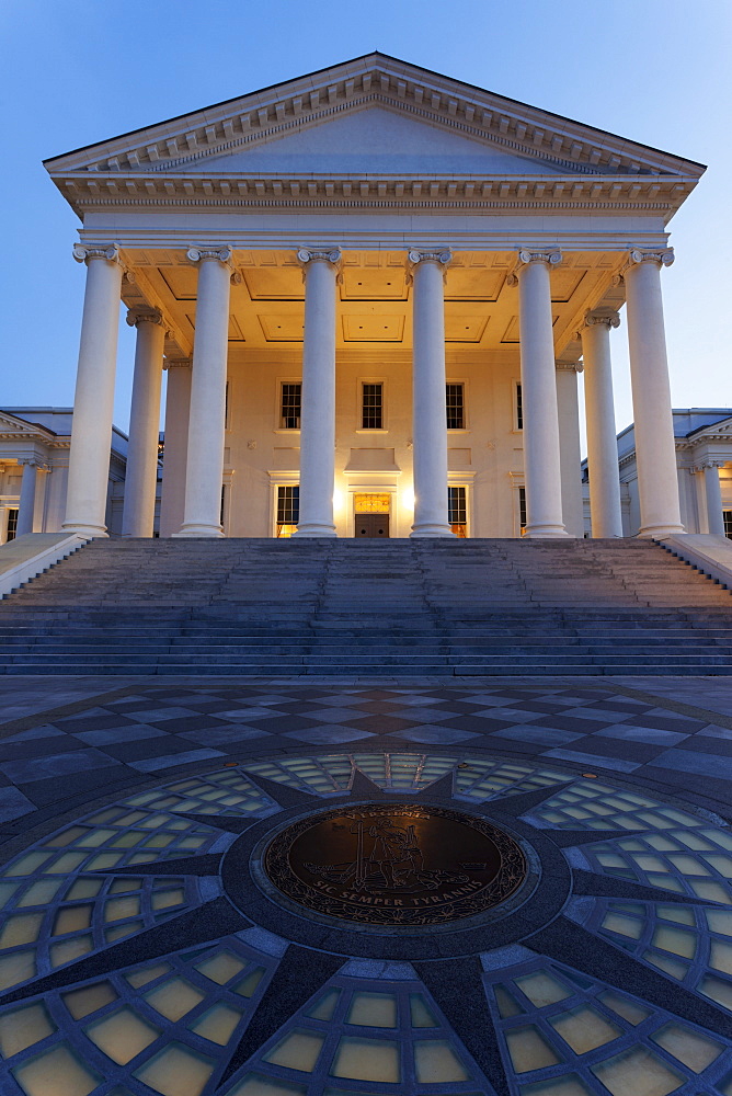 Facade of State Capitol Building, Richmond, Virginia