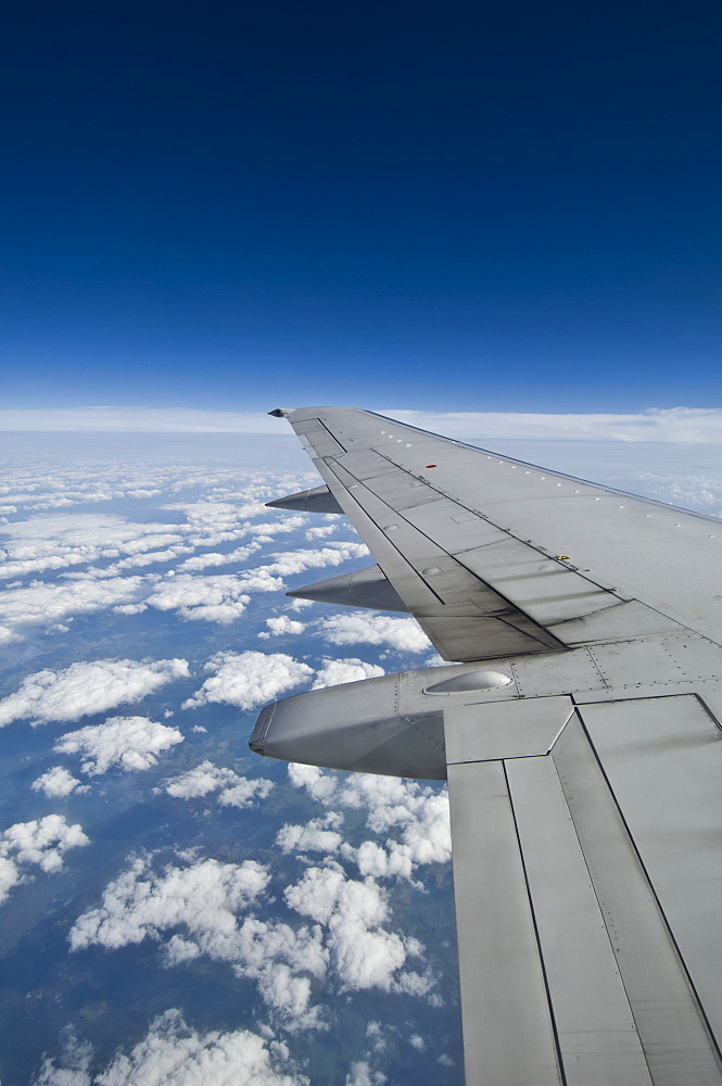 Wing on airplane