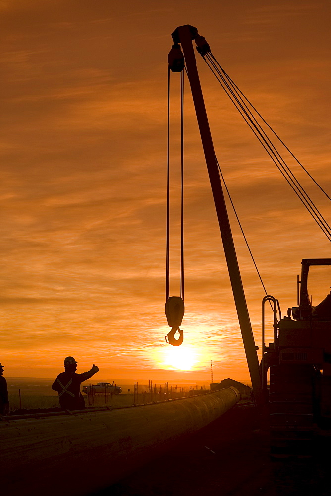 Construction work on pipeline