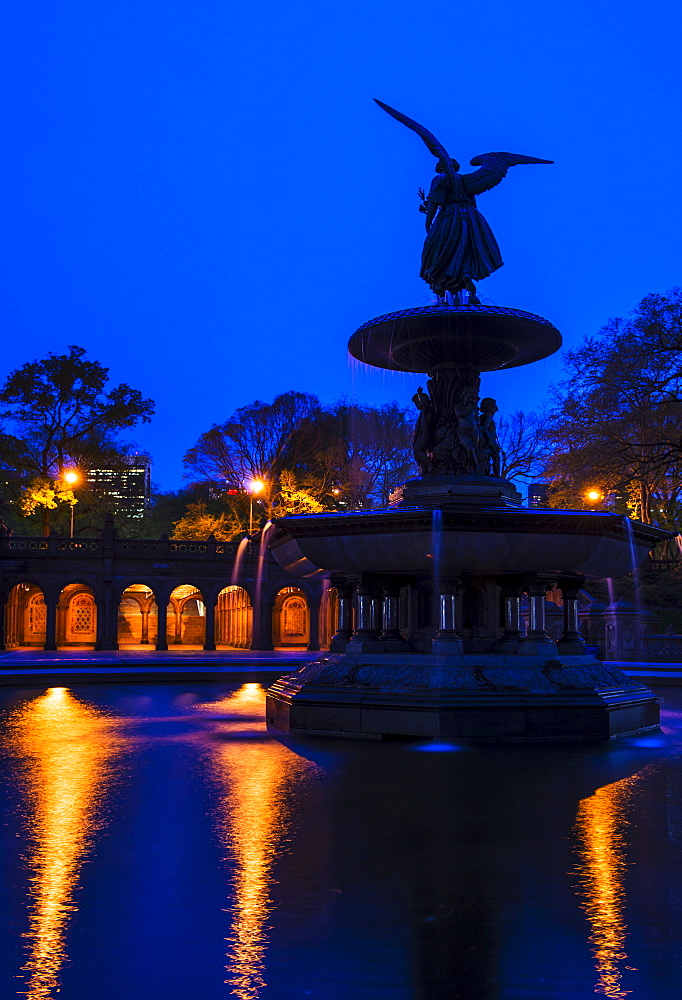 Bethesda fountain in Central Park, USA, New York State, New York City 