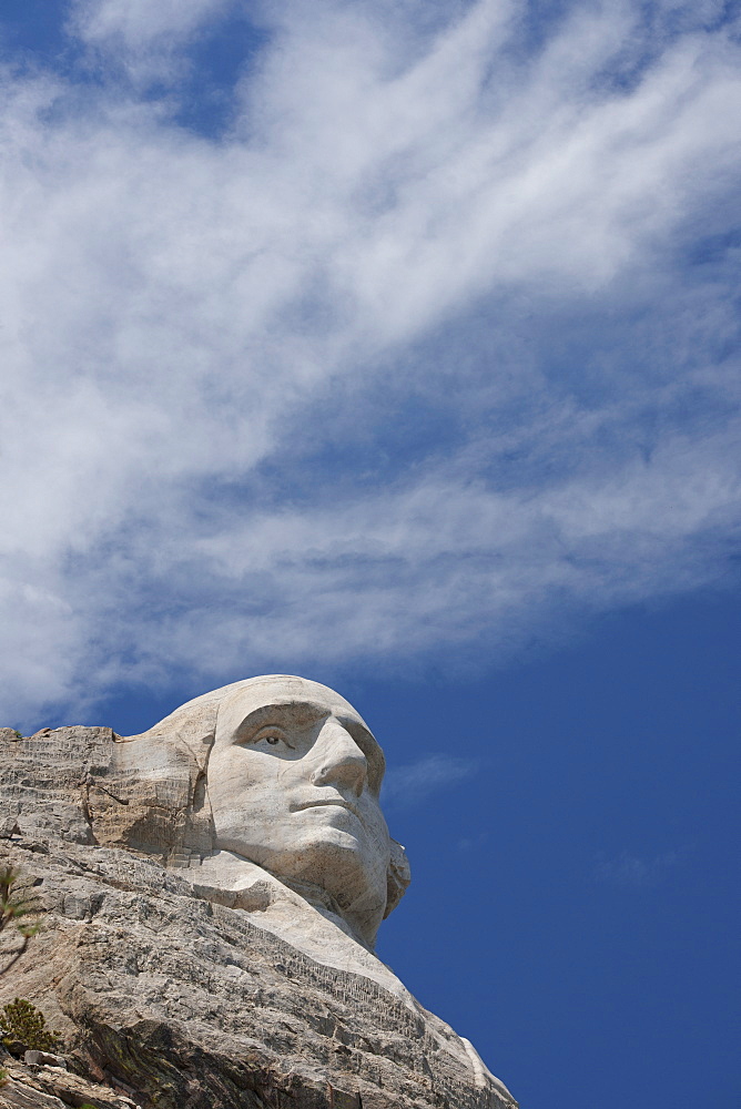 USA, South Dakota, George Washington head at Mount Rushmore National Memorial