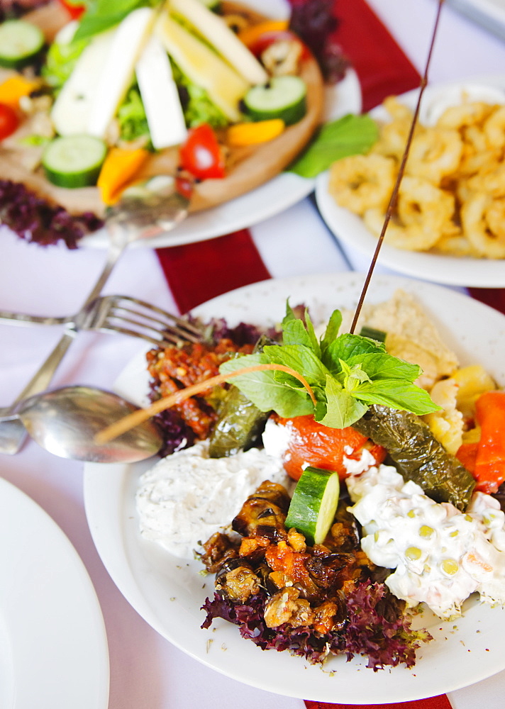 Turkey, Istanbul, Turkish meze appetizers