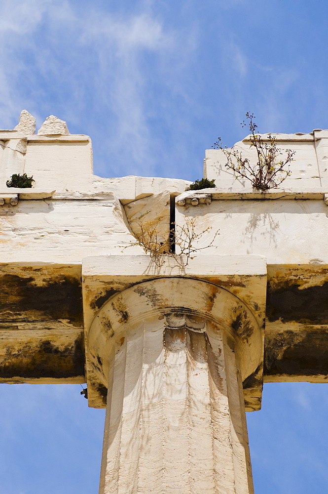 Greece, Athens, Acropolis, Doric column of Propylaea