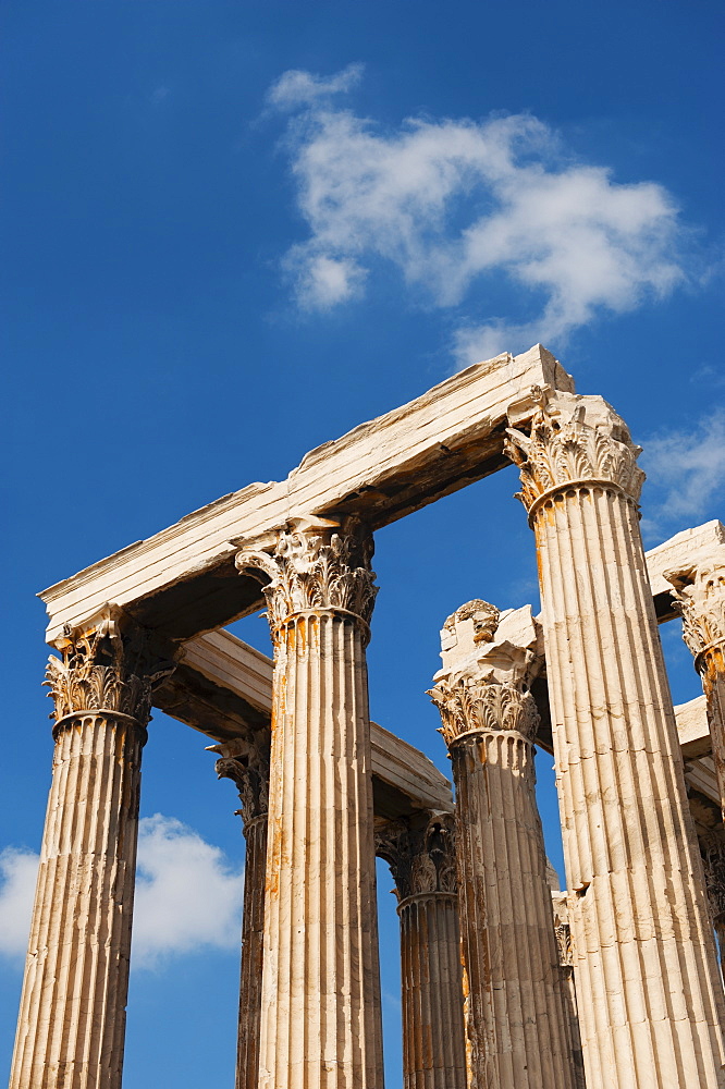 Greece, Athens, Corinthian columns at Temple of Olympian Zeus