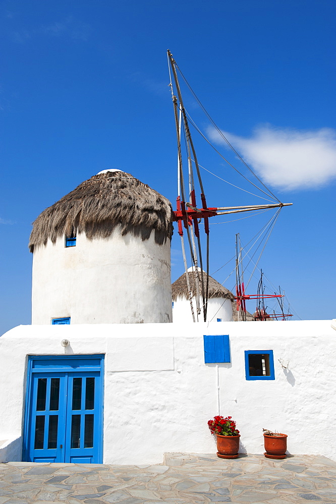 Greece, Cyclades Islands, Mykonos, Old windmills