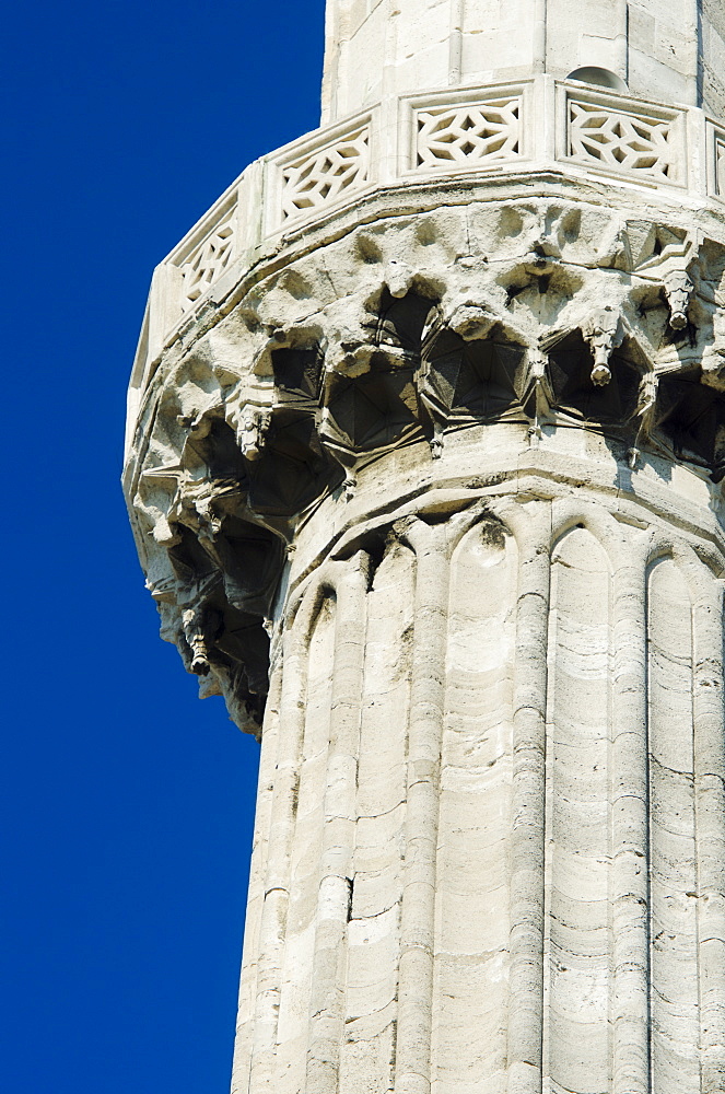 Turkey, Istanbul, Minaret of Blue Mosque