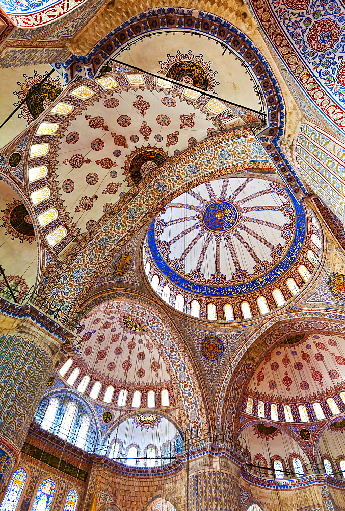 Turkey, Istanbul, Sultanahmet Mosque interior