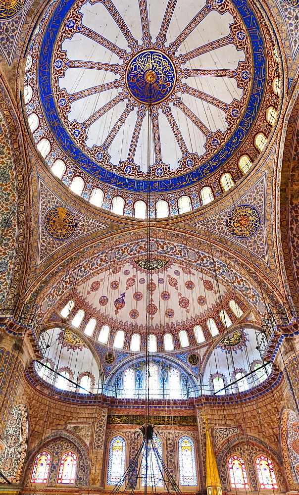 Turkey, Istanbul, Sultanahmet Mosque interior