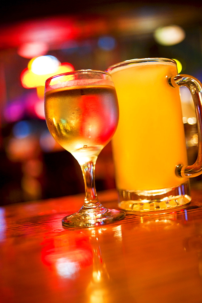 Drinks on bar counter