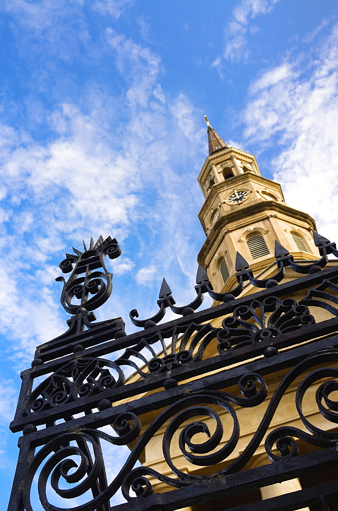 USA, South Carolina, Charleston, Low angle view of St. Philip's Church