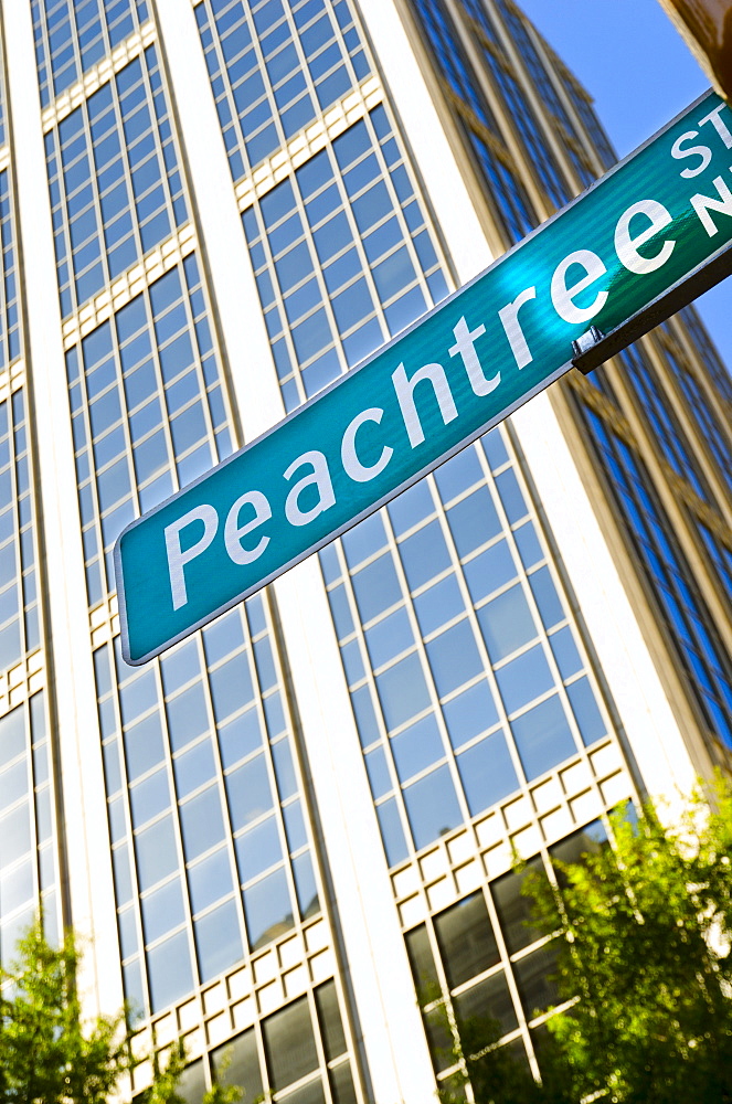 USA, Georgia, Atlanta, Low angle view of Peachtree Center