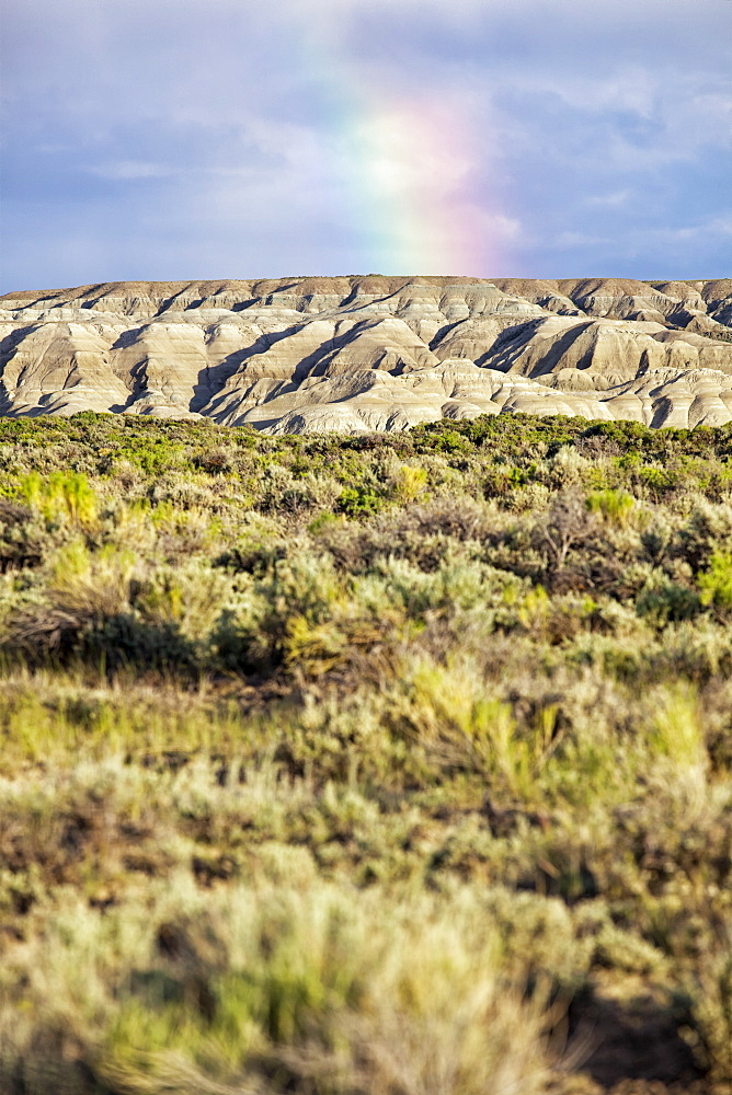 USA, Wyoming, landscape with rainbow, USA, Wyoming