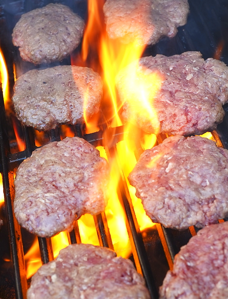 Hamburgers on bbq