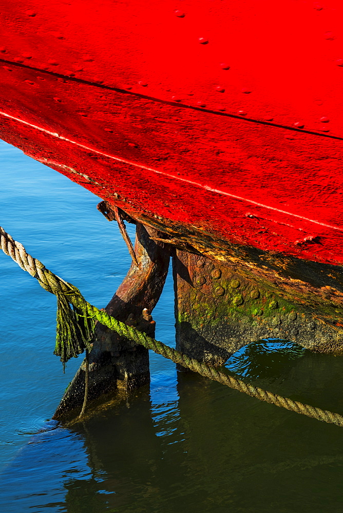 Detail of red tugboat