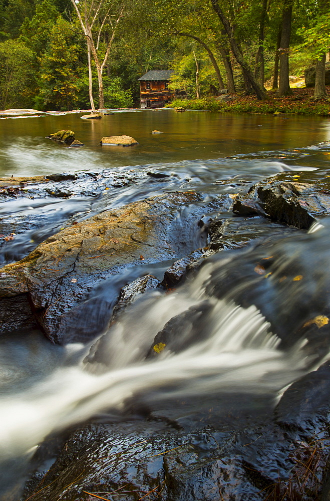 Meytre Grist Mill, Small waterfall, Meytre Grist Mill, McGalliard Falls, Valdese, North Carolina