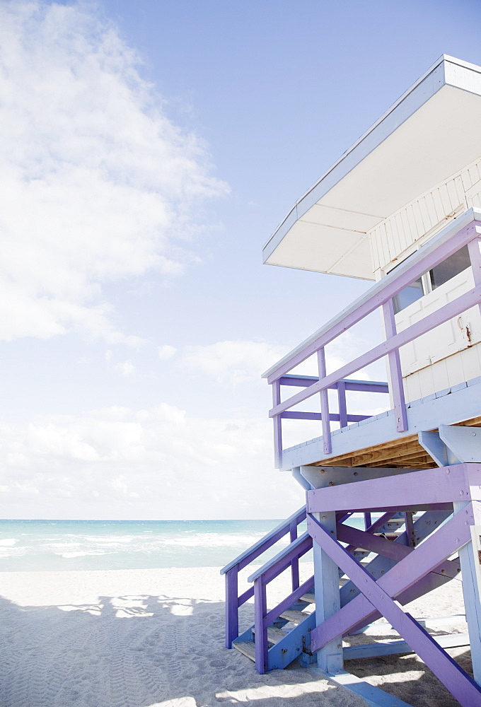 Lifeguard stand on beach