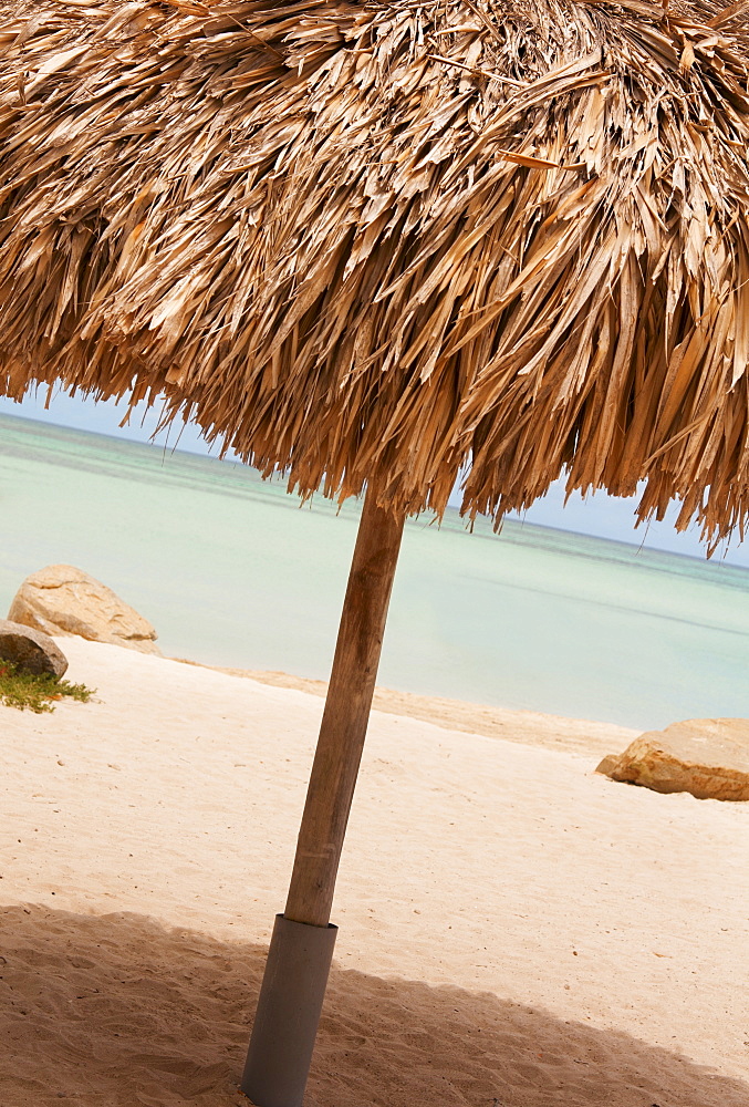 Aruba, palapa on beach