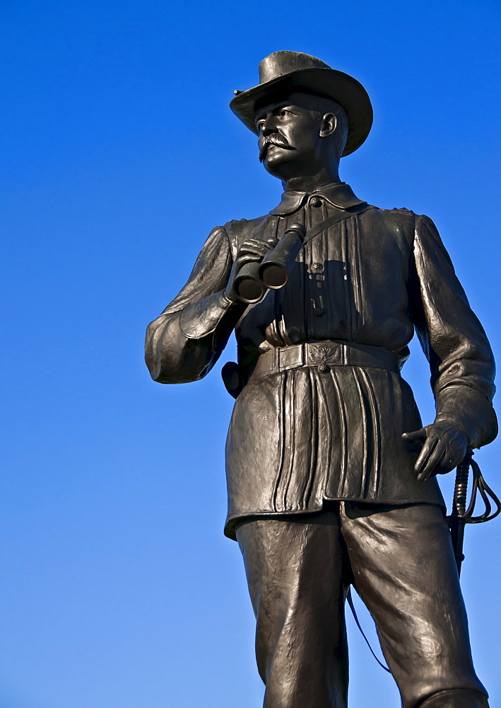 USA, Pennsylvania, Gettysburg, Little Round Top, statue of soldier