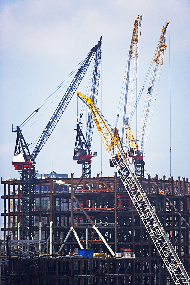 Construction site with cranes