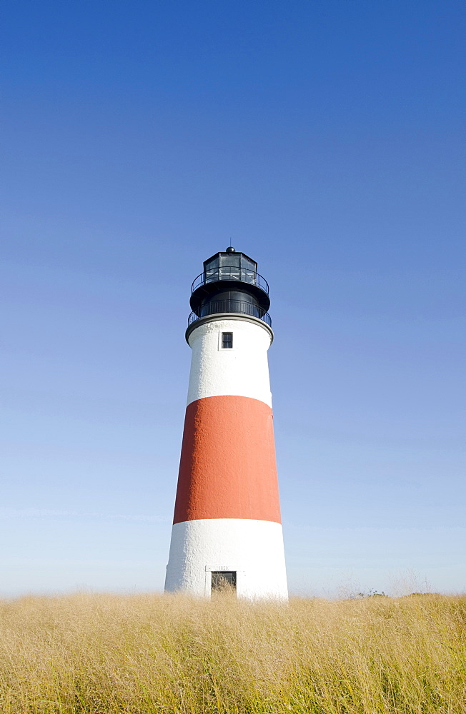 Sankaty Head Lighthouse, View of lighthouse, Nantucket, Massachusetts, USA