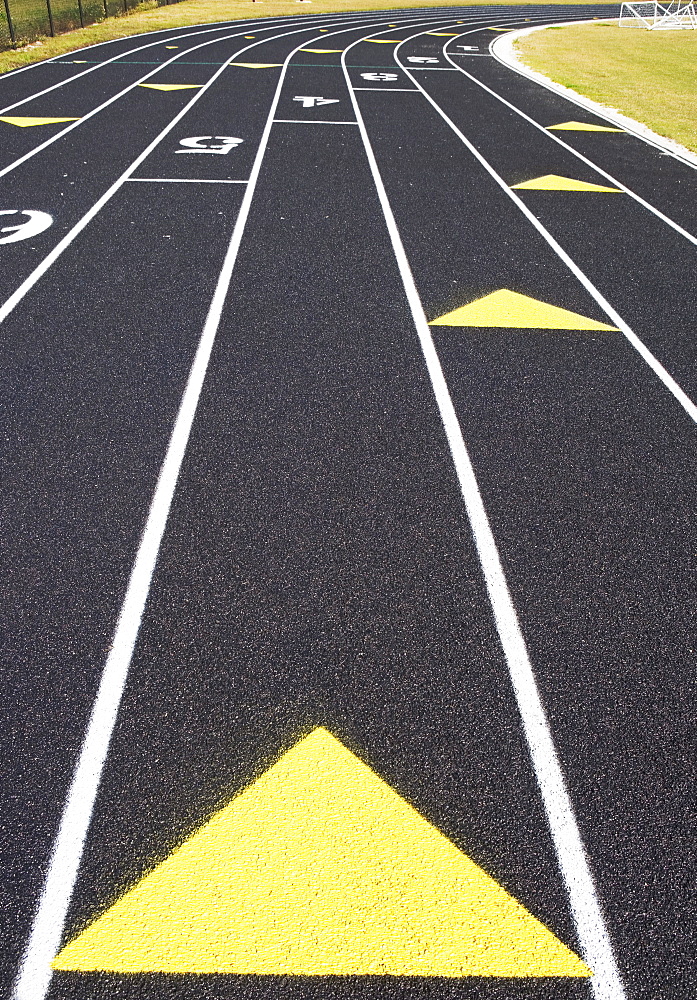 Lanes on running track