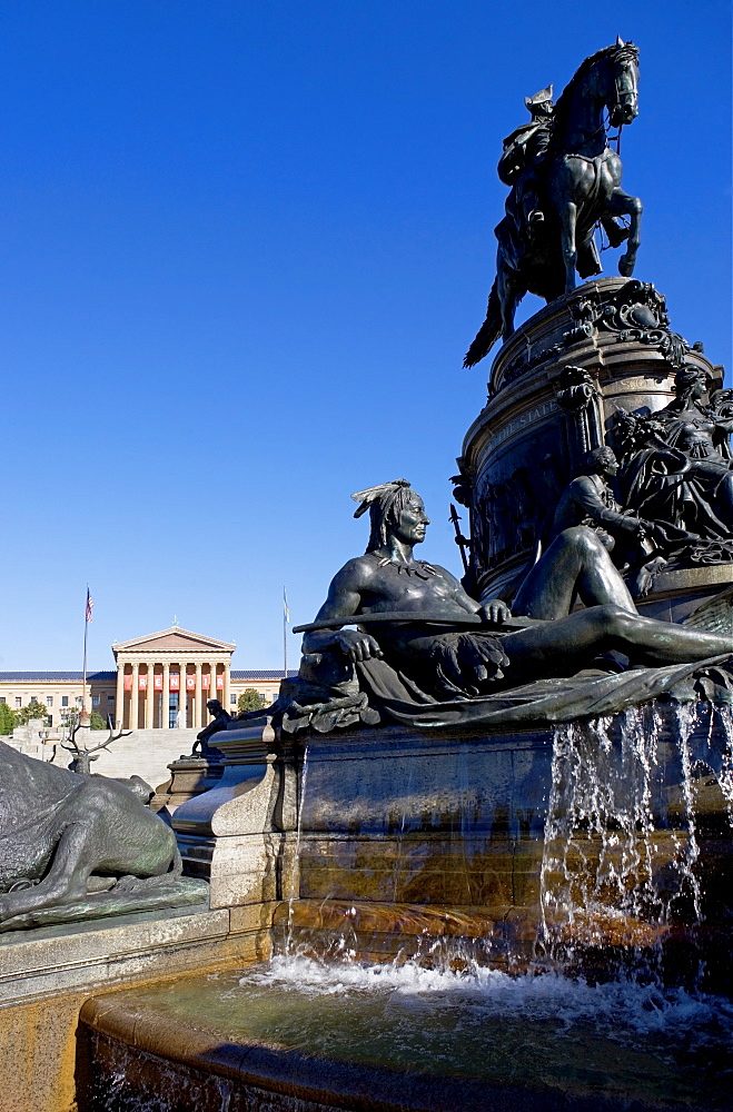 USA, Pennsylvania, Philadelphia, Neo-classical fountain