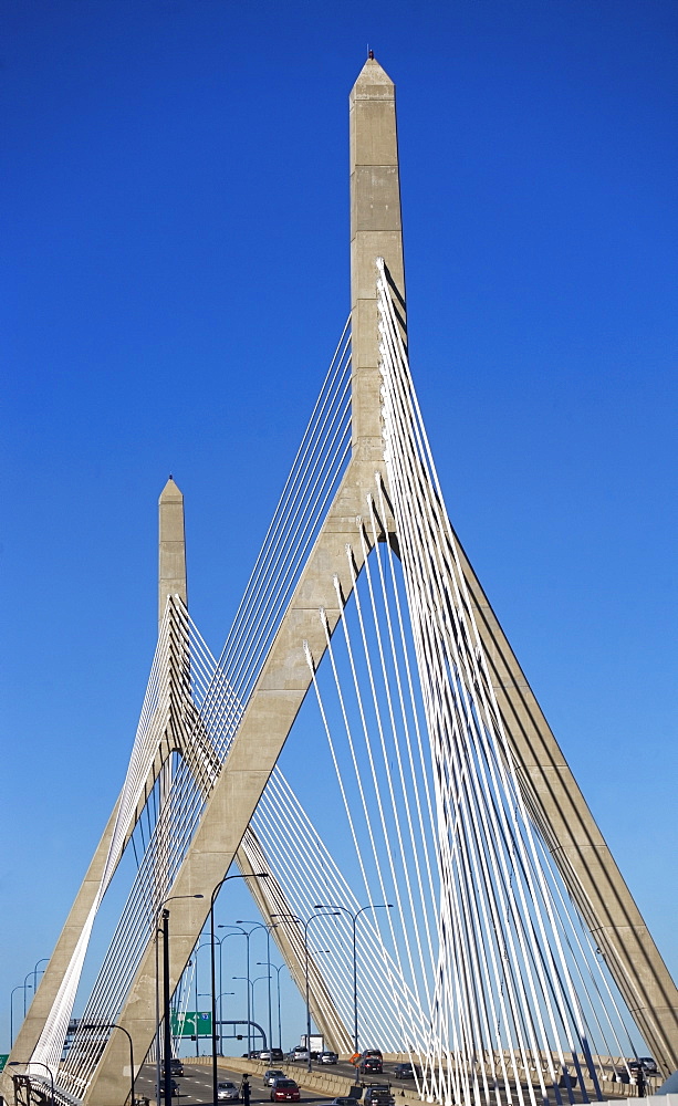 USA, Massachusetts, Boston, Leonard P. Zakim Bunker Hill Memorial Bridge