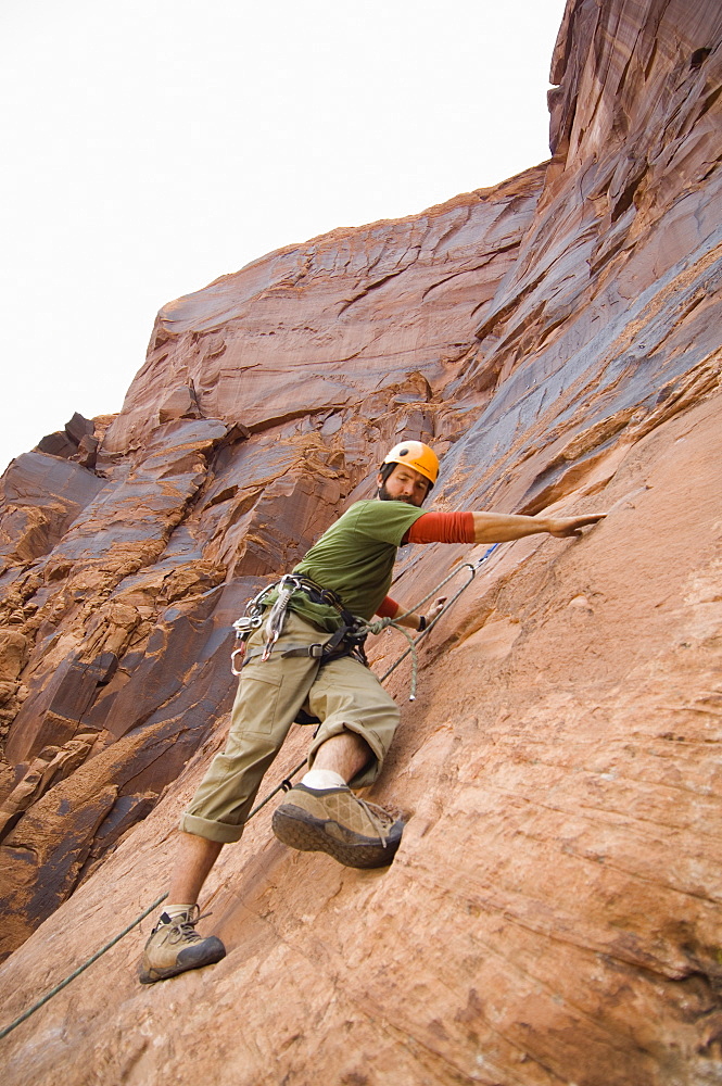 Man rock climbing