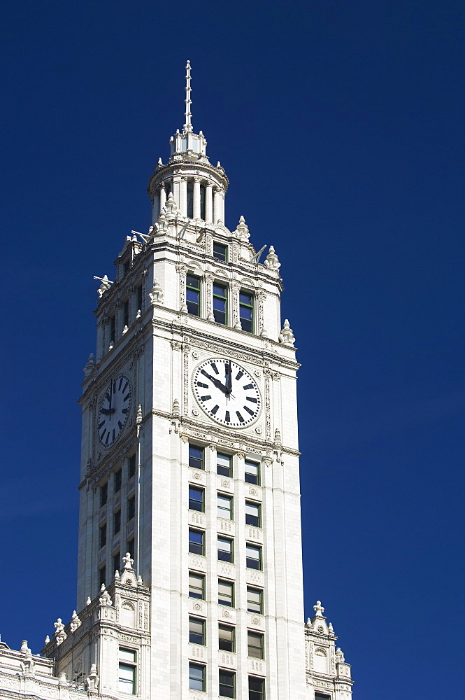 Wrigley Building clock tower Chicago Illinois USA