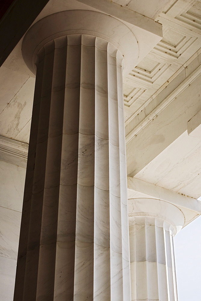 Doric columns at the Lincoln Memorial Washington DC USA