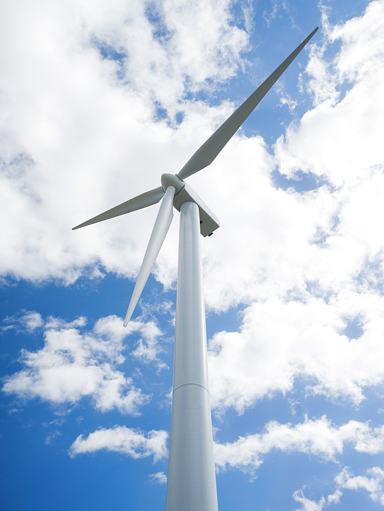 Low angle view of wind turbine