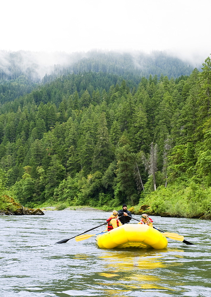 Group whitewater rafting