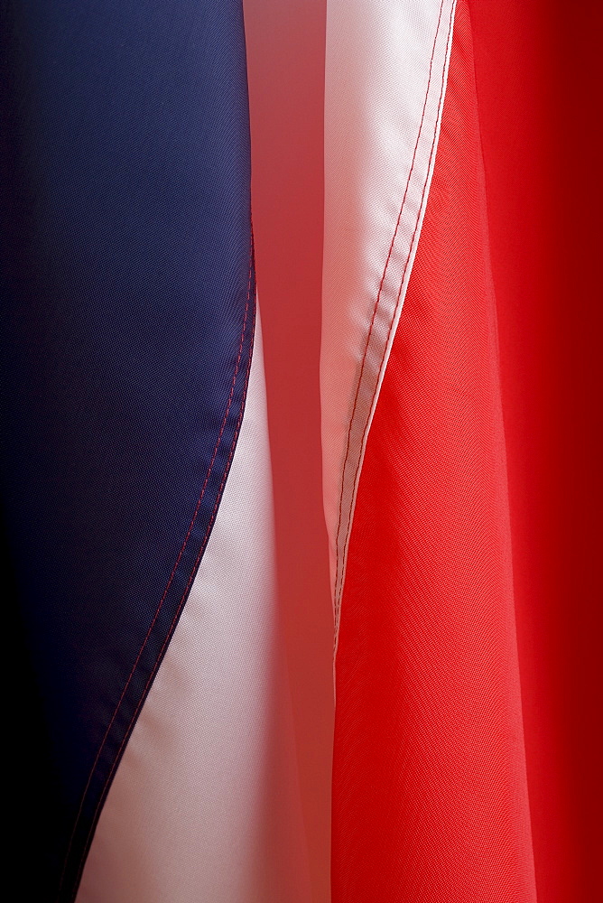 Close up of flag of France