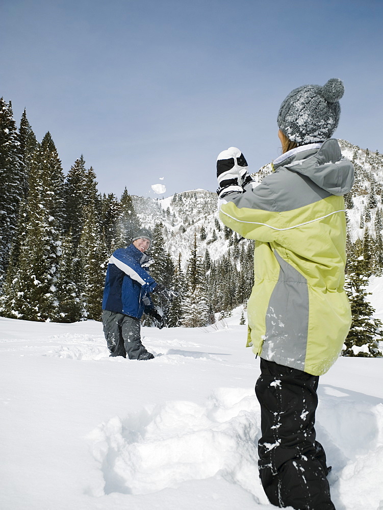 A couple outdoors in the snow