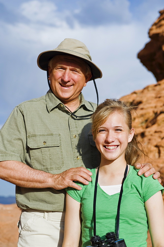 A father and daughter at Red Rock