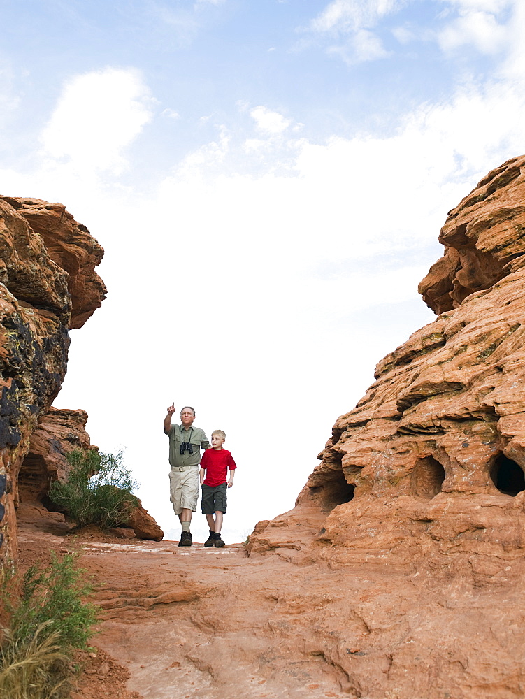 A father and son at Red Rock