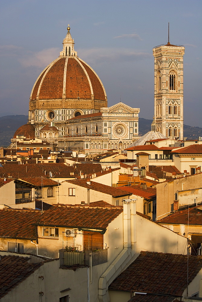 City rooftops and the Duomo Santa Maria Del Fiore, Florence, Italy