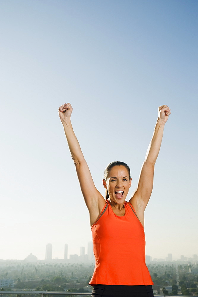 Woman cheering