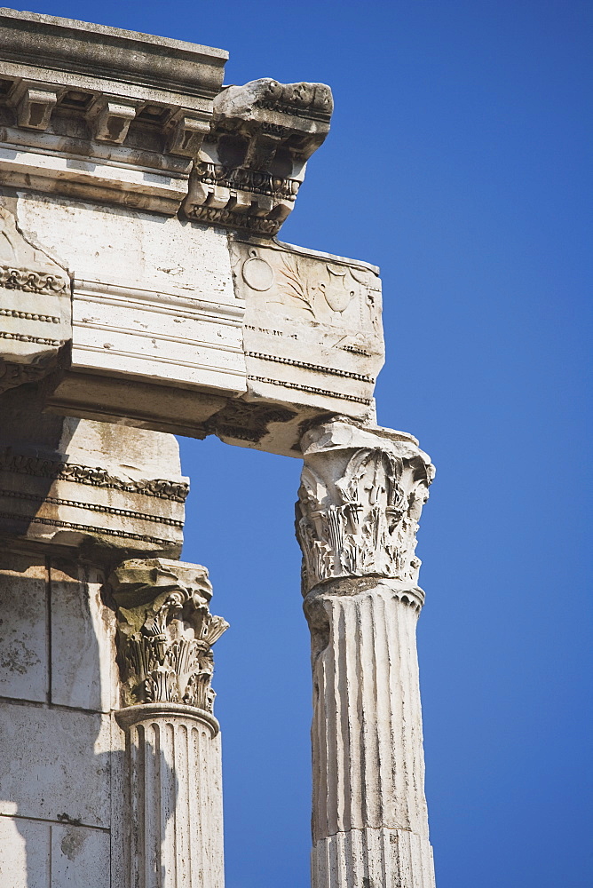 Close up of Temple of Vesta, Roman Forum, Italy