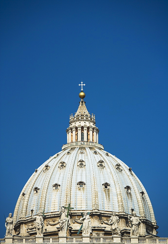 Close up of dome of St. Peter’s Basilica, Vatican City, Italy