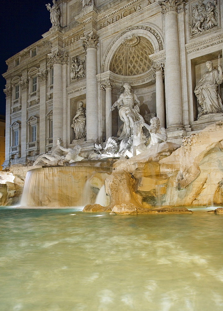 Trevi fountain and statues, Rome, Italy