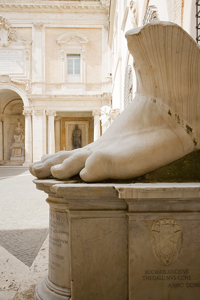 The foot of Constantine statue, Capitoline Museum, Italy