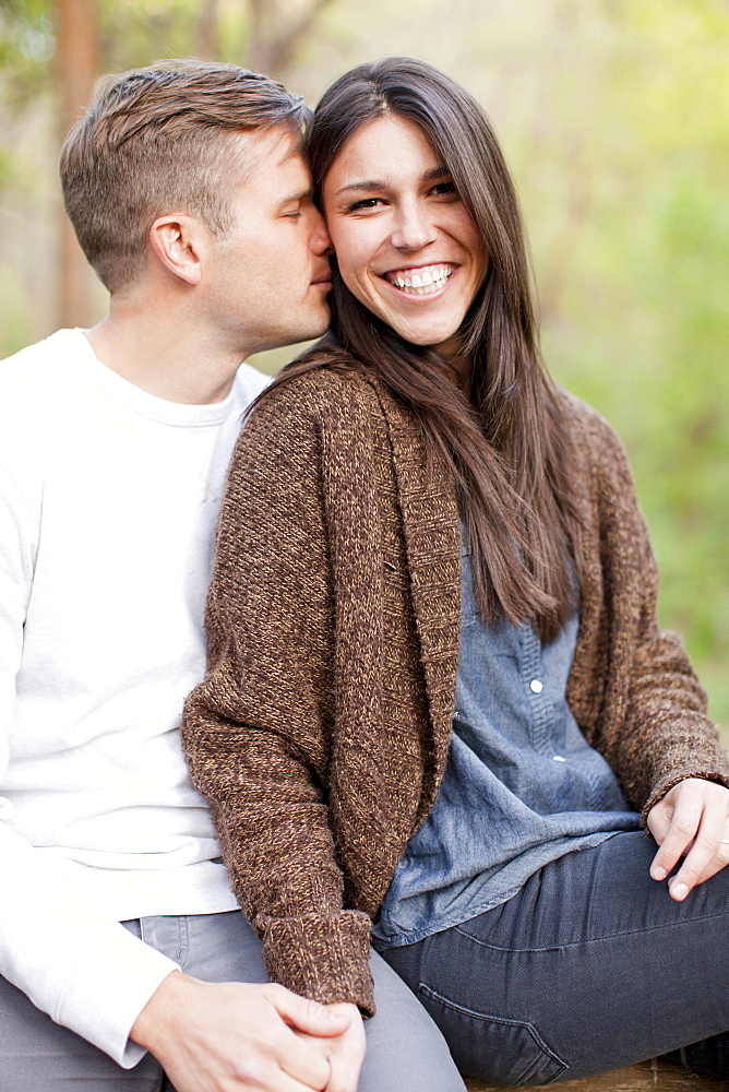 Young couple togetherness, USA, Utah, Salt Lake